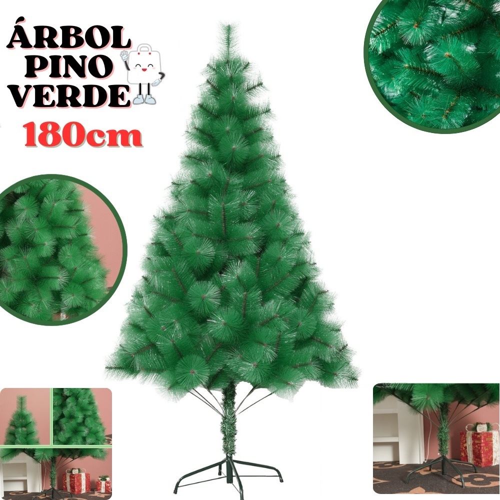 Arbol Navideño de 180cm de Alto Pino de navidad verde